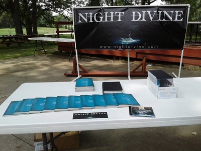 Midwest Original Music Festival Merch Table for Night Divine