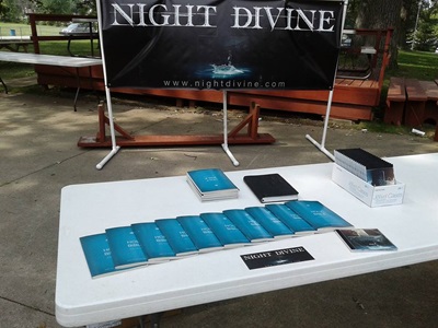 Midwest Original Music Festival Merch Table for Night Divine